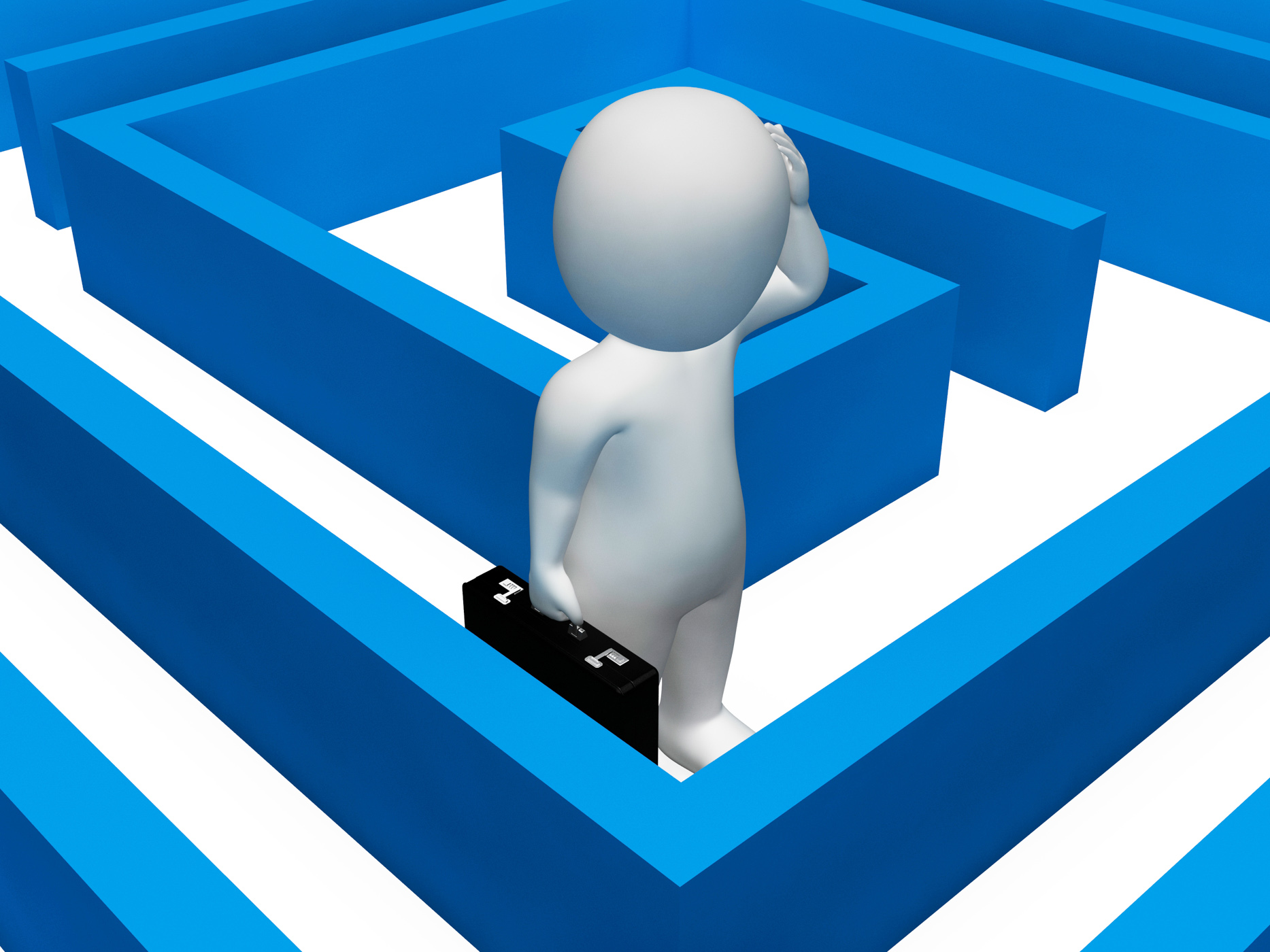 character lost shows decision making and adversity 3d rendering